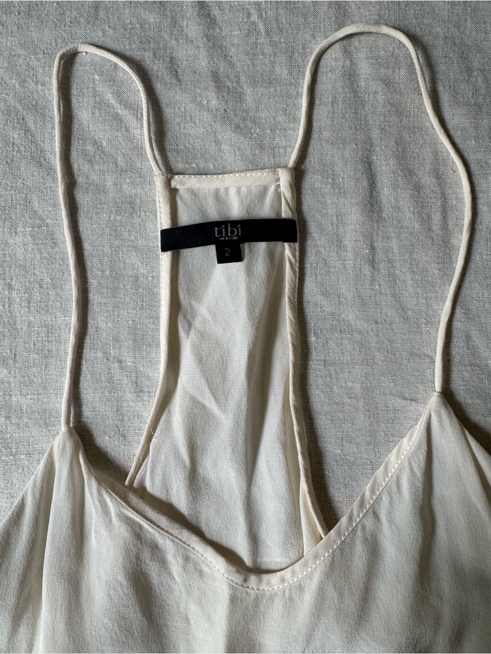 Tibi Ivory Silk Racerback Cami - Picture 3 of 3